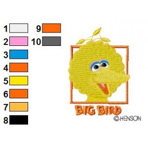 Sesame Street Big Bird Face 1 Embroidery Design
